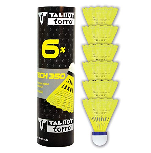 Talbot Torro Badminton-Ball TECH 350 6, 6er Dose, Korb: Gelb, Geschwindigkeit Blau-Mittel, M von Talbot Torro