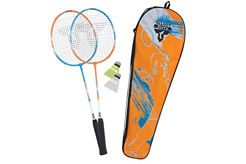 Talbot Torro Unisex – Erwachsene Badminton-Set 2-Attacker, 2 Schläger, 2 Federbälle, in wertiger Tasche, 449411, Mehrfarbig, OneSize von Talbot Torro