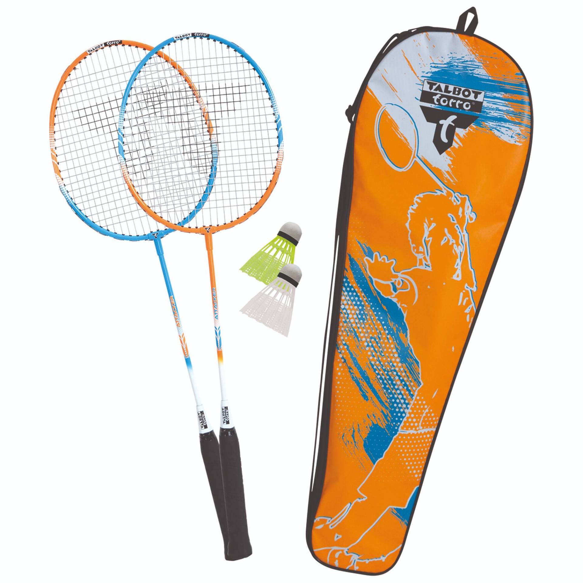 Badminton Set mit 2 Schlägern und 2 Kunststoff-Federbällen von Talbot torro