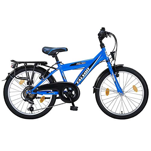 20 Zoll Kinderfahrrad 6-Gang mit Alufelgen und Beleuchtung EU-Produkt Farbe blau-schwarz Talson von Talson