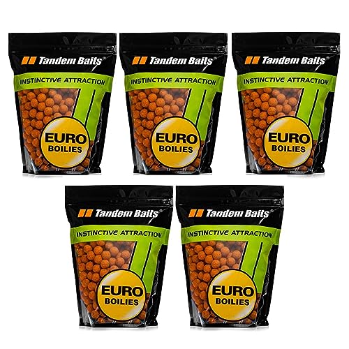 Tandem Baits 5-er Set Euro Boilies Tigernüsse Erdmandel | Karpfen Angeln ohne Mühe | Köder zum Große-Fische-Angeln | Karpfenzubehör für Profis & Hobby-Angler 16 mm 1 kg von Tandem Baits