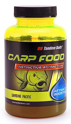 Tandem Baits Carp Food Attract Booster Pazifische Sardine | Karpfen Angeln ohne Mühe | Köder zum Große-Fische-Angeln | Karpfenzubehör für Profis & Hobby-Angler 300 ml von Tandem Baits