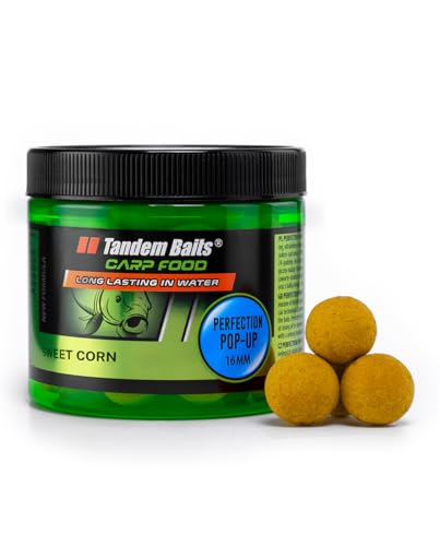 Tandem Baits Karpfen Futter Angelfutter Pop Ups Boilies Zig Rig Chod Rig Hakenköder Carp Food Perfection Pop-Up 16 mm 70 g Vanille Und Sahne von Tandem Baits