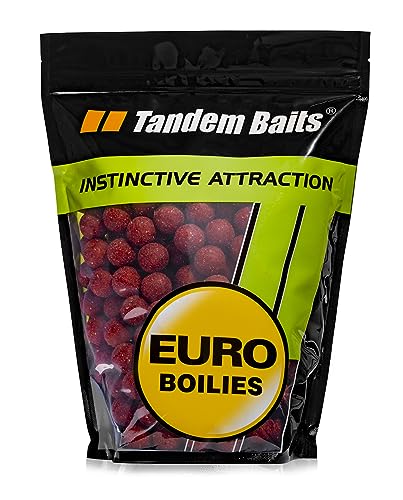 Tandem Baits Euro Boilies Erdbeere | Karpfen Angeln ohne Mühe | Köder zum Große-Fische-Angeln | Karpfenzubehör für Profis & Hobby-Angler 18 mm 1 kg von Tandem Baits