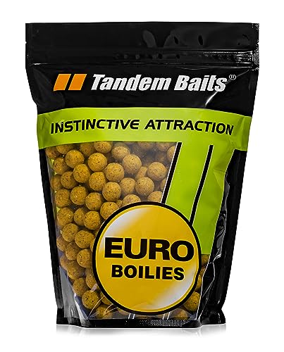 Tandem Baits Euro Boilies Vanille | Karpfen Angeln ohne Mühe | Köder zum Große-Fische-Angeln | Karpfenzubehör für Profis & Hobby-Angler 16 mm 1 kg von Tandem Baits