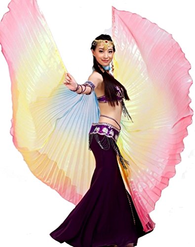 Tanzbekleidung & Accessories Isis Wings Flügel Schleier Bauchtanz Belly Dance Kostüm Fasching Karneval Samba Tanz (Bunt 1) von Tanzbekleidung & Accessories