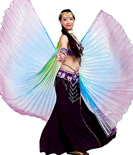 Tanzbekleidung & Accessories Isis Wings Flügel Schleier Bauchtanz Belly Dance Kostüm Fasching Karneval Samba Tanz (Bunt 2) von Tanzbekleidung & Accessories
