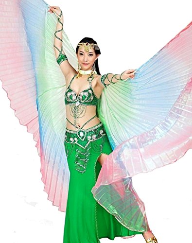 Tanzbekleidung & Accessories Isis Wings Flügel Schleier Bauchtanz Belly Dance Kostüm Fasching Karneval Samba Tanz (Bunt 3) von Tanzbekleidung & Accessories