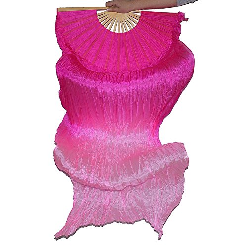 Tanzbekleidung & Accessories Schleierfächer Tanz Fächer Fächerschleier Seidenfächer Flügel Bauchtanz 1 Paar Pink von Tanzbekleidung & Accessories
