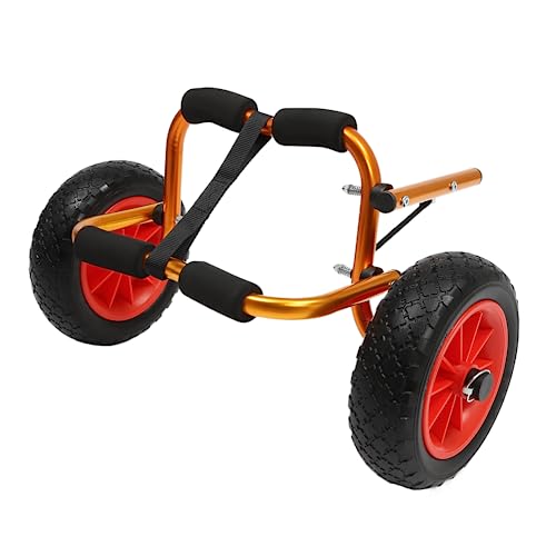 Zusammenklappbarer Kajakwagen aus Aluminium auf Zwei Rädern mit Gurt, für den Transport von Kajaks, Kanus, Paddelbrettern, Schwimmmatten, Tragfähigkeit 30kg von Taozhiyy