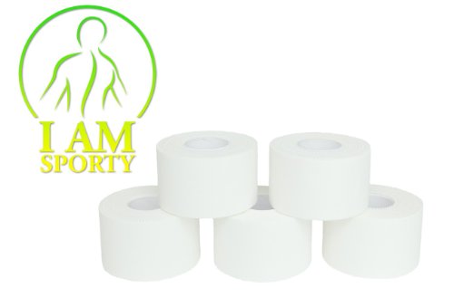 5X Sport Tape 5 cm x 10 m WEIß | weißes Sport Tape | Kinesiologie Tape, Tapen, Pflaster, Bandage von Tapefactory24