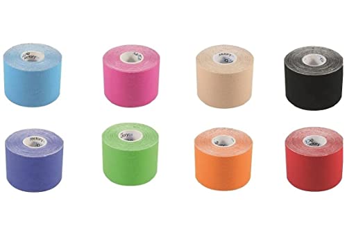 8 ROLLEN ORIGINAL KINESIOLOGIE TAPE 5 cm x 5 m Blau, Pink, Beige, Schwarz, Marine, Grün, Orange, Rot - ORIGINAL VON TAPEFACTORY24 - 12 VERSCHIEDENE FARBEN ZUR AUSWAHL, Akutape, Tapen, Tapes, Kinesiology, Sport, Medizin, Aku Taping, Schmerz von Tapefactory24