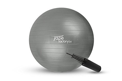 Tapefactory24 Gymnastikball inkl. Pumpe (Gewählte Variante: Grau, 55cm) - Hochwertiger Sitz- und Fitnessball von 55 cm bis 85 cm Durchmesser Größen erhältlich von Tapefactory24