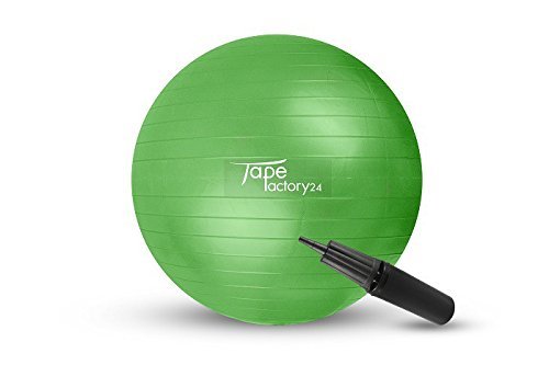 Tapefactory24 Gymnastikball inkl. Pumpe (Gewählte Variante: Grün, 55cm) - Hochwertiger Sitz- und Fitnessball von 55 cm bis 85 cm Durchmesser Größen erhältlich von Tapefactory24