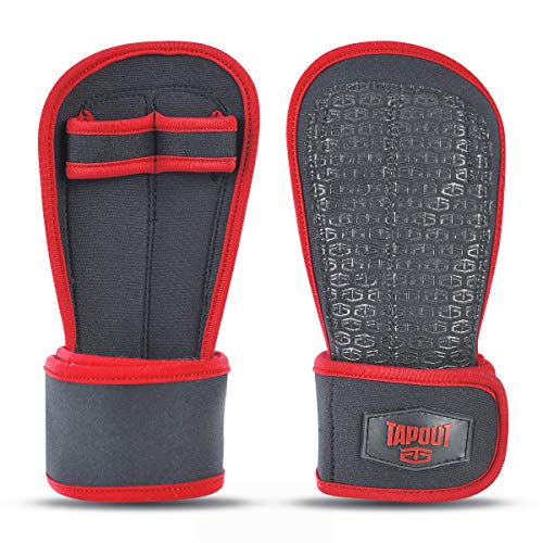 Tapout Crossfit Gym Handschuhe Handgriffe Bar Training Calisthenics Low Bulk Gepolsterte Handfläche (Rot, S) von Tapout