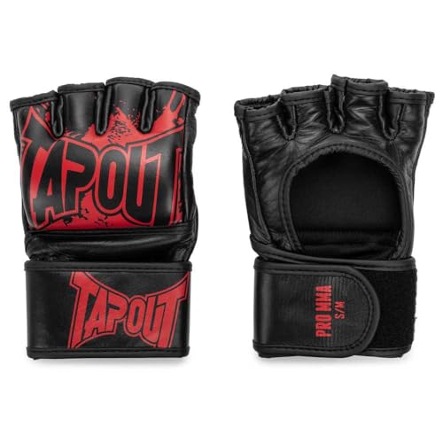 Tapout MMA Pro Fight Handschuhe aus Leder (1 Paar) PRO MMA, Black/Red, S, 960005 von Tapout