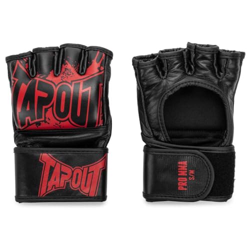 Tapout MMA Pro Fight Handschuhe aus Leder (1 Paar) PRO MMA, Black/Red, XL, 960005 von Tapout