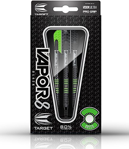 TARGET Vapor 8 Black Tungsten Softdart 18g inkl. Satz Empire®™ Flights (18g grün) von Target Darts