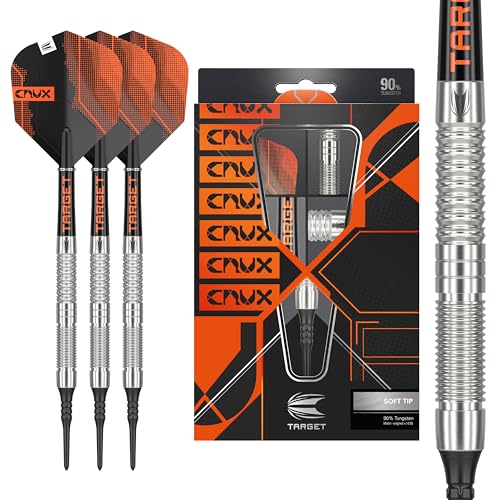 Target Darts Crux 10 18G 90% Wolfram Soft Tip Dart Satz von Target Darts