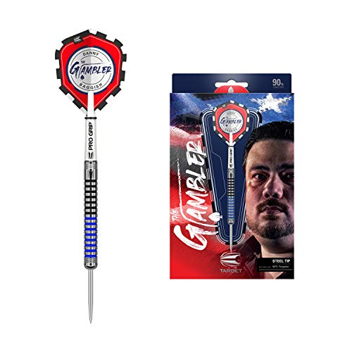 Target Darts Danny Baggish 1. Gen. 90% Wolfram Steeldarts-Set (21gr), Silber, schwarz und blau, 21 g von Target Darts