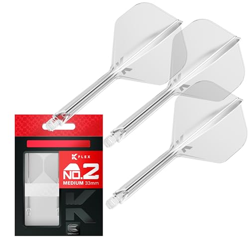 Target Darts K Flex Integrated Dart Flight and Shaft Rows, No.2 Klar (Medium) | Pack of 3 - No 2, Precision Moulded 2-In-1 Dart Flights and Dart Stem | Professional Dart Accessories von Target Darts