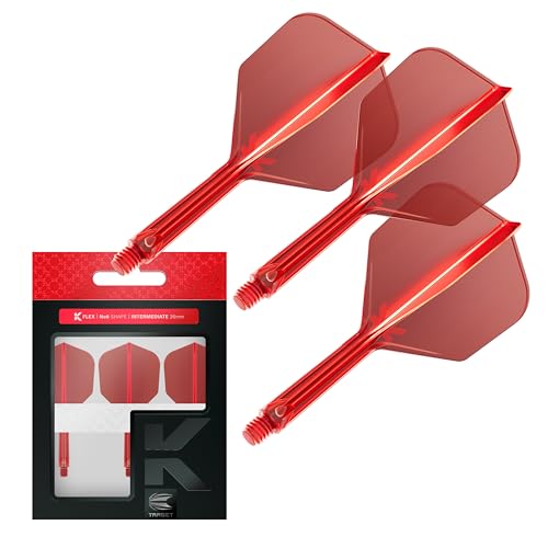 Target Darts Target K-Flex Integrated Dartflüge and Schächte,Rot,Zwischenbericht Stiel 26mm),No.6 Flight,3er Satz von Target Darts