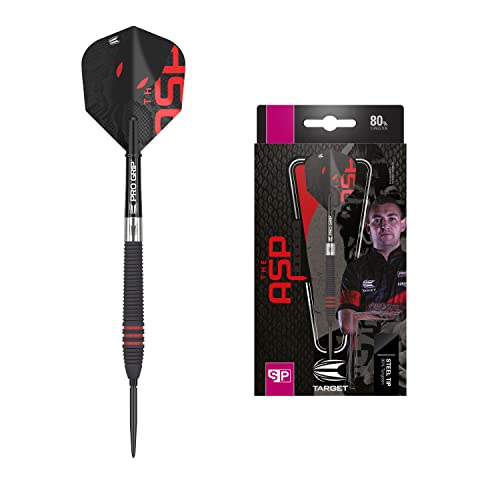 Target Darts Nathan Aspinall Die Asp Schwarz Dartpfeile Steeldarts 24G 80% Wolfram Schweizer Punkt Stahlspitze Darts Set von Target Darts