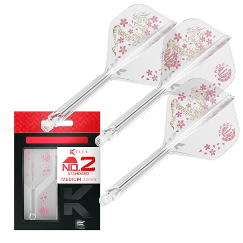 Target Japan Smash K Flex Dart Flights and Shaft System, No.2 | 3er-Pack Kflex All In One Flight, Player Edition Junya Koikawa Dartzubehör | K-Flex Dartschaft – mittel (33 mm) von Target Darts