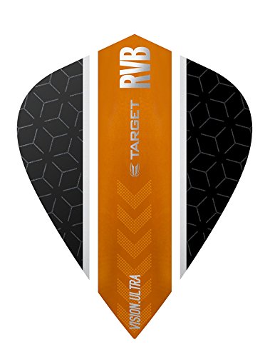 Target Pro 100 Vision Ultra RvB Stripe Flights Schwarz-Orange, 3 Stück (Kite) von Target Darts