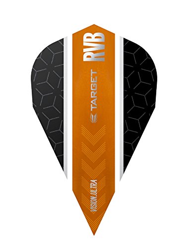 Target Pro 100 Vision Ultra RvB Stripe Flights Schwarz-Orange, 3 Stück (Vapor) von Target Darts