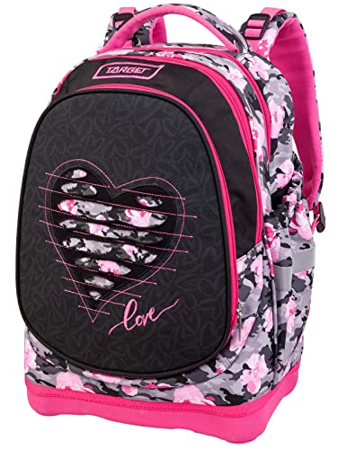 TARGET Backpack Superlight 2-seitig Petit Ripped Heart 27147, Grau-Pink, 43x32x18, Modern von TARGET