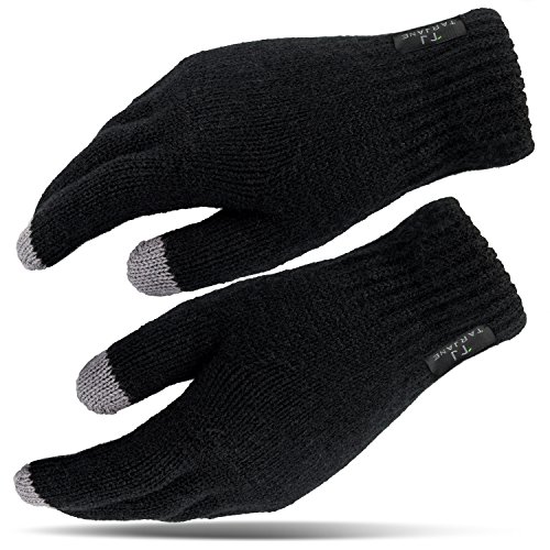 Damen Thermo Handschuhe mit Touchscreen Funktion Screen Gloves extra warm TOG 1.9 Schwarz OneSize von Tarjane