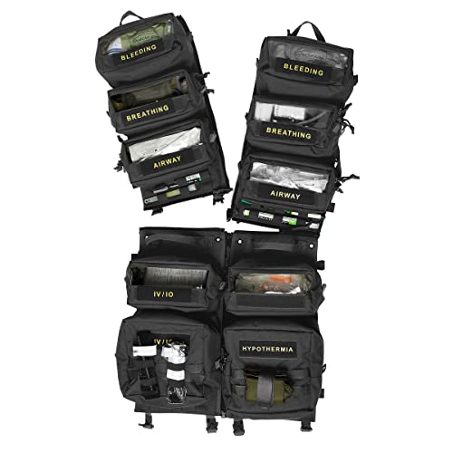 Tasmanian Tiger TT Medic Transporter Transportables Taschenpanel, Zusatz-Taschen Set für medizinische Ausrüstung, Medic Pouch Set (Schwarz) von Tasmanian Tiger