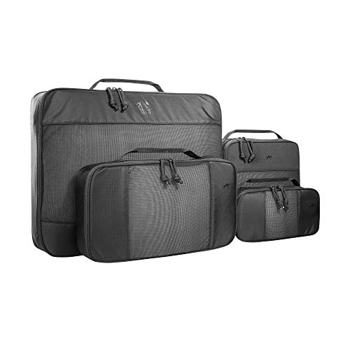 Tasmanian Tiger TT Mesh Pocket Set XL 4-teiliges Pack-System, Packing Cubes für Koffer, Rucksack oder Reisetasche; Pack-Taschen Set, 2l + 5l + 6l + 20l Volumen, Black von Tasmanian Tiger
