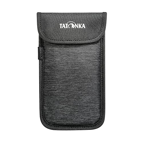 Handyhülle Tatonka Smartphone Case XXL (16,5x8,5cm) - Rundum gepolsterte Schutzhülle fürs Handy mit Klettverschluss-Deckel - Innenmaße: 16,5 x 8,5 cm (off black) von Tatonka