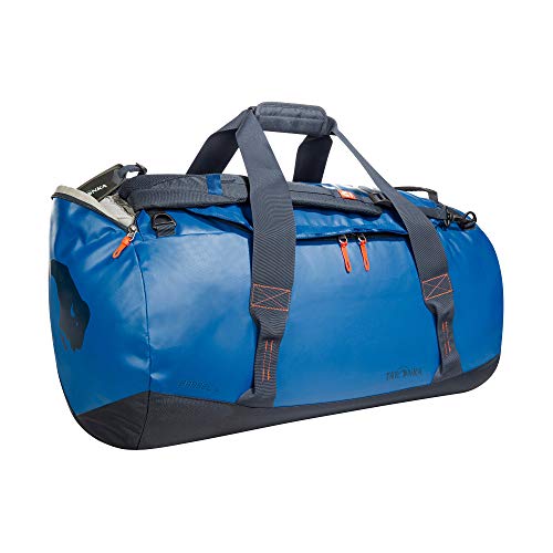 Tatonka Barrel L Reisetasche - 85 Liter - wasserfeste Tasche aus LKW-Plane mit Rucksackfunktion und großer Reißverschluss-Öffnung - Rucksacktasche 85l - Damen und Herren - blau von Tatonka