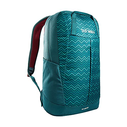 Tatonka Rucksack City Pack 20l - Leichter Daypack aus recycelten Materialien - 20 Liter Volumen (teal green zig zag) von Tatonka