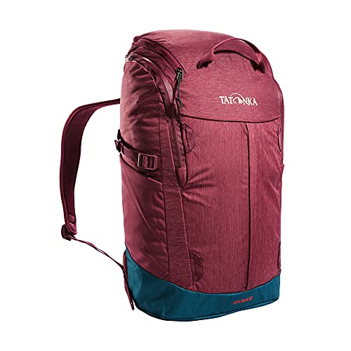 Tatonka City Pack Rucksack 22 L - Daypack with Laptop Compartment and Large Opening - Made from Recycled Materials - 22 Litre Volume, Bordeaux Red, 22 Liter von Tatonka