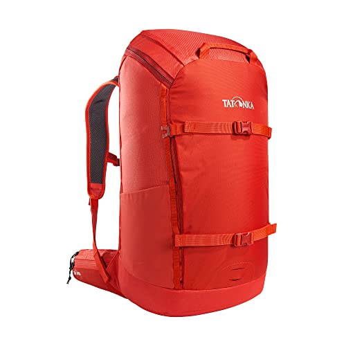 Tatonka Daypack City Pack 30l - Großer Rucksack mit Laptop-Fach und abnehmbarer Hüfttasche - aus recycelten Materialien - 30 Liter Volumen (red orange) von Tatonka