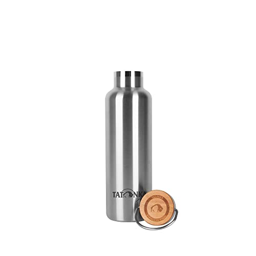 Tatonka Edelstahl Trinkflasche Hot + Cold Stuff Bamboo Lid 750ml - Unzerbrechliche Isolierflasche mit Bambusdeckel - spülmaschinenfest und BPA-frei - 0,75l von Tatonka