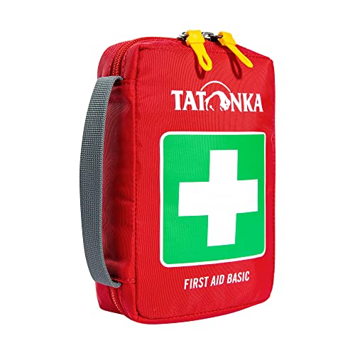 Tatonka First Aid Basic - Erste Hilfe Set mit Inhalt - U. a. mit Rettungsdecke, Checkliste und Spickzettel für die Erstversorgung - Für Outdoor, Wandern - Maße: 18 x 12,5 x 5,5 cm - rot von Tatonka