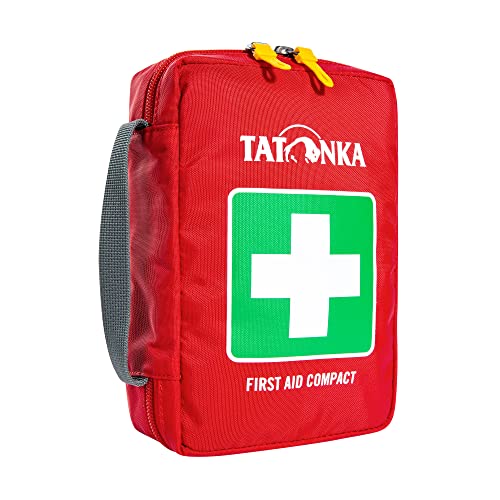 Tatonka First Aid Compact - Erste Hilfe Set mit umfangreichem Inhalt - U. a. Rettungsdecke, Checkliste und Spickzettel für die Erstversorgung - Für Outdoor, Wandern, Trekking - rot, 18 x 12,5 x 5,5 cm von Tatonka