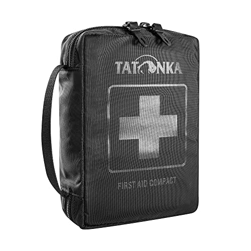 Tatonka First Aid Compact - Erste Hilfe Tasche mit umfangreichem Inhalt - U. a. Rettungsdecke, Checkliste und Spickzettel für die Erstversorgung - Für Outdoor, Wandern, Trekking - schwarz von Tatonka