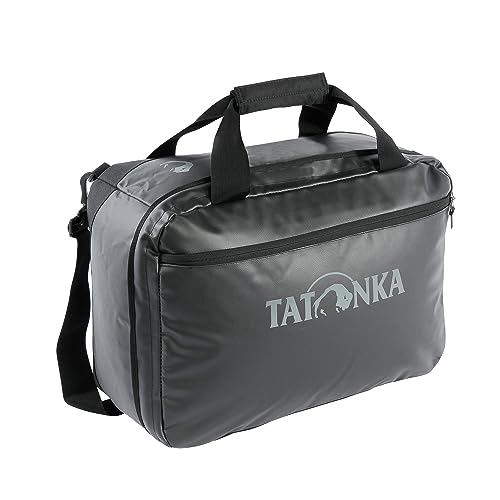 Tatonka Flight Barrel - Reisetasche mit Rucksackfunktion aus LKW-Plane - 50x36x20 cm - 35 Liter - wasserfest, pflegeleicht und robust - Handgepäcktasche - schwarz von Tatonka