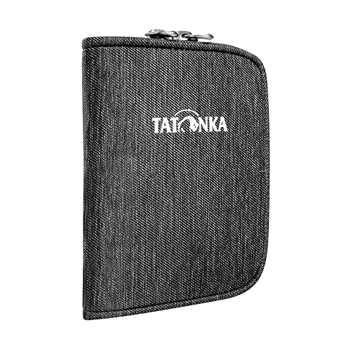 Tatonka Geldbeutel Zipped Money Box - Geldbörse mit Platz für 4 Kreditkarten, Münzgeldfach und extra Reißverschlussfach im Inneren - 9 x 11 x 2 cm - off black von Tatonka