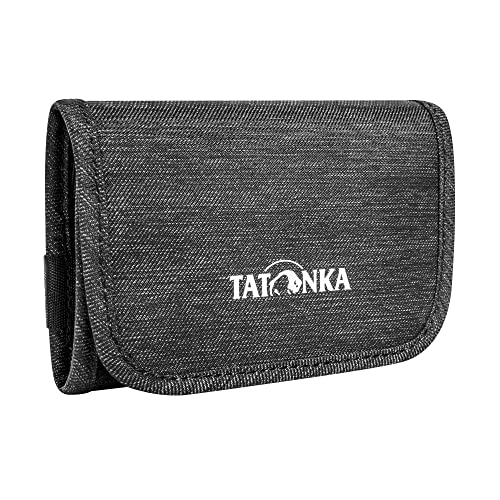 Tatonka Geldbörse Folder - Klettverschluss-Geldbeutel mit 3 Kreditkarten-Steckfächern, Geldscheinfach, Sichtfenster und RV-Fach für Münzgeld - 9 x 12 x 2 cm - Off-Black von Tatonka