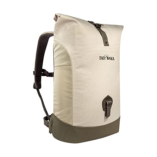 Tatonka 25l Daypack Grip Rolltop Pack S - Rucksack mit Rollverschluss und 15" Laptopfach - Tagesrucksack - 25 Liter - Brown Rice Curve von Tatonka