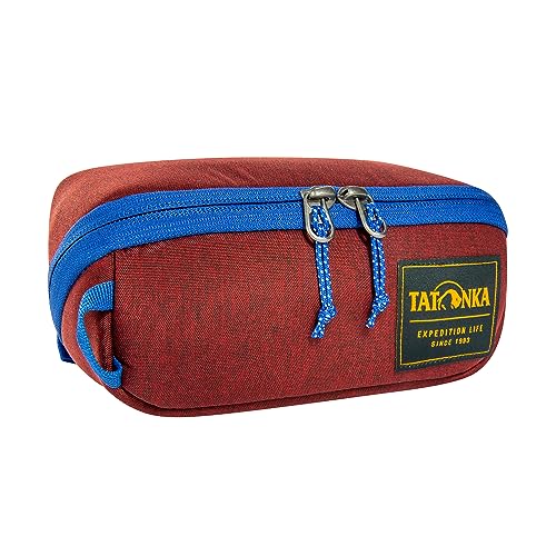 Tatonka Kulturbeutel Square Zip Pouch S (1L) - Aufklappbare Waschtasche mit 2 Reißverschluss-Netztaschen PFC/PFAS-frei - 8 x 19 x 7 cm (Tango) von Tatonka