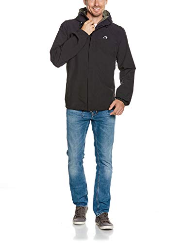 Tatonka Leichte Outdoorjacke Hempton M’s Jacket - Regenjacke für Männer - wasserdicht, atmungsaktiv und Winddicht - PFC-frei - Regular Fit - Größe L - schwarz von Tatonka