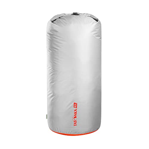 Tatonka Packbeutel Dry Sack 80l - Wasserdichter Packsack mit Rollverschluss und Steckschließe - Aus recyceltem Polyester - 80 Liter Volumen (grau) von Tatonka